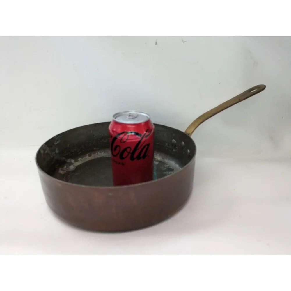 Design Store France Copper Sauce Pan Tin Lined 9.5 Inch Diameter 3 Inch Tall